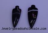 NGP2050 15*40mm - 18*45mm arrowhead striped agate pendants