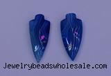 NGP2054 15*40mm - 18*45mm arrowhead striped agate pendants