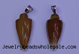 NGP2058 15*40mm - 18*45mm arrowhead striped agate pendants