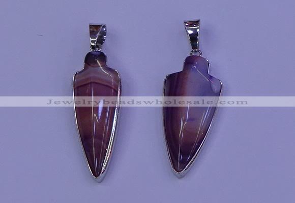 NGP2059 15*40mm - 18*45mm arrowhead striped agate pendants