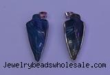 NGP2061 15*40mm - 18*45mm arrowhead striped agate pendants