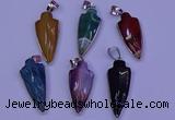 NGP2063 15*40mm - 18*45mm arrowhead striped agate pendants