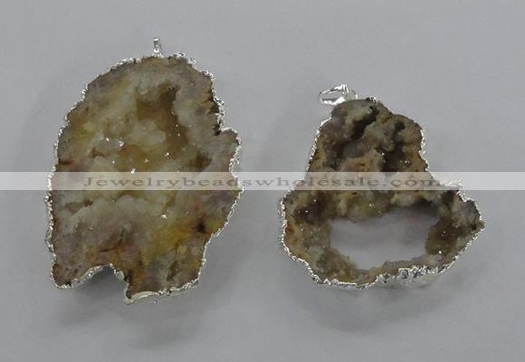 NGP2101 40*50mm - 55*65mm freeform druzy agate gemstone pendants