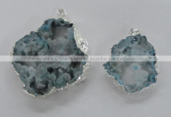 NGP2104 40*50mm - 55*65mm freeform druzy agate gemstone pendants