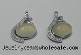 NGP2125 22*35mm agate gemstone pendants with crystal pave alloy settings