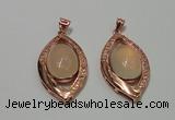 NGP2131 22*40mm agate gemstone pendants with crystal pave alloy settings