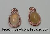 NGP2132 18*32mm agate gemstone pendants with crystal pave alloy settings