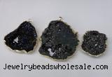 NGP2210 30*40mm - 45*55mm freeform plated druzy agate pendants