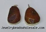 NGP2215 30*40mm - 40*45mm freeform druzy agate gemstone pendants