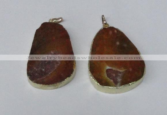 NGP2215 30*40mm - 40*45mm freeform druzy agate gemstone pendants