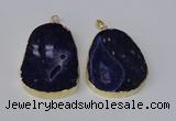 NGP2216 30*40mm - 40*45mm freeform druzy agate gemstone pendants