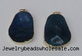 NGP2218 30*40mm - 40*45mm freeform druzy agate gemstone pendants