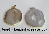 NGP2221 30*40mm - 40*45mm freeform druzy agate gemstone pendants