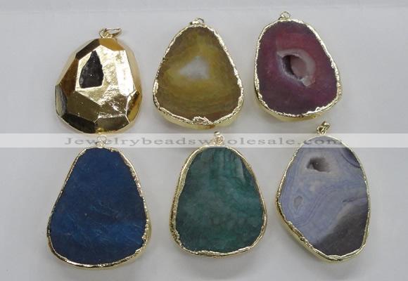 NGP2247 30*40mm - 40*45mm freeform druzy agate gemstone pendants