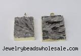 NGP2249 30*40mm - 40*45mm rectangle druzy agate gemstone pendants