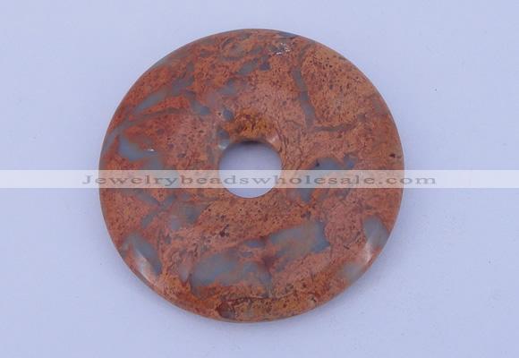 NGP227 7*50mm fashion serpentine jasper gemstone donut pendant