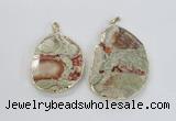 NGP2276 40*45mm - 45*60mm freeform ocean agate gemstone pendants