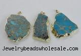 NGP2286 30*40mm - 40*50mm freeform sea sediment jasper pendants