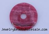 NGP229 7*50mm fashion dyed rhodochrosite gemstone donut pendant