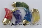 NGP2313 25*60mm - 28*65mm oxhorn agate gemstone pendants