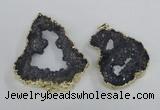 NGP2325 35*45mm - 45*55mm freeform plated druzy agate pendants