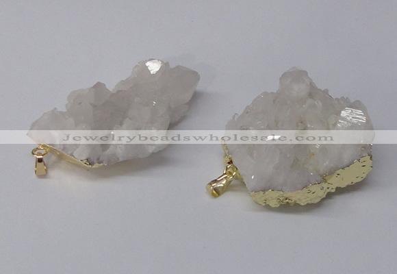 NGP2337 30*35mm - 35*40mm nuggets druzy quartz pendants