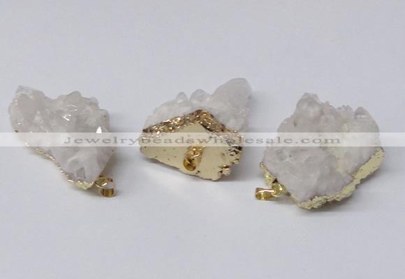 NGP2338 30*35mm - 35*40mm nuggets druzy quartz pendants