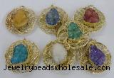 NGP2350 52mm - 55mm freeform druzy agate gemstone pendants