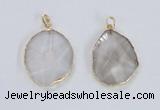 NGP2352 25*35mm - 35*45mm freeform quartz gemstone pendants