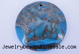 NGP236 7*40mm dyed golden turquoise & pyrite gemstone pendants