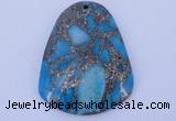 NGP238 37*47mm dyed golden turquoise & pyrite gemstone pendants