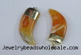 NGP2385 20*48mm - 22*50mm oxhorn agate gemstone pendants