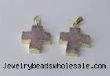 NGP2400 25*26mm - 27*28mm cross druzy agate pendants wholesale