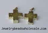 NGP2401 25*26mm - 27*28mm cross druzy agate pendants wholesale