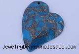 NGP241 39*47mm dyed golden turquoise & pyrite gemstone pendants