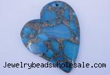 NGP242 39*47mm dyed golden turquoise & pyrite gemstone pendants