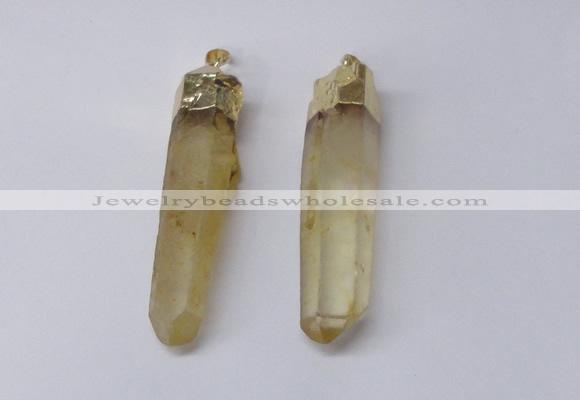 NGP2425 15*50mm - 18*65mm sticks dyed white crystal pendants