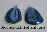 NGP2435 30*40mm - 40*45mm freeform druzy agate pendants wholesale