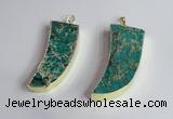 NGP2443 18*40mm - 20*50mm horn sea sediment jasper pendants