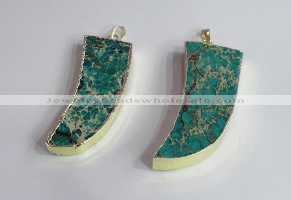 NGP2443 18*40mm - 20*50mm horn sea sediment jasper pendants