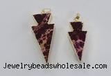 NGP2448 18*38mm - 22*45mm arrowhead sea sediment jasper pendants