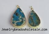 NGP2457 20*30mm - 30*35mm flat teardrop sea sediment jasper pendants