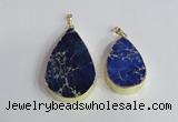 NGP2466 30*40mm - 40*50mm flat teardrop sea sediment jasper pendants