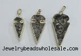 NGP2485 15*30mm - 22*40mm arrowhead ammonite gemstone pendants