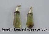 NGP2488 12*45mm - 15*50mm faceted nuggets lemon quartz pendants