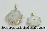 NGP2505 18*25mm - 30*40mm freeform druzy agate pendants