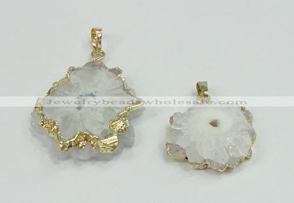 NGP2505 18*25mm - 30*40mm freeform druzy agate pendants