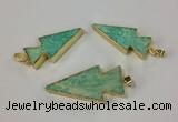 NGP2522 15*32mm - 22*55mm arrowhead Russian amazonite pendants