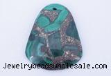 NGP253 38*47mm fashion malachite & pyrite gemstone pendants