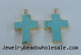 NGP2532 30*40mm - 40*50mm cross turquoise pendants wholesale